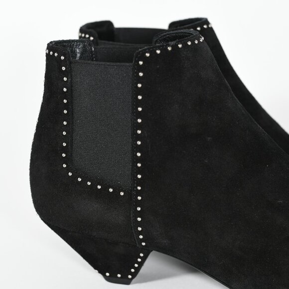 Saint Laurent Blaze Studded Suede Ankle Boots Black Size 38.5 New with Box - Picture 15 of 16